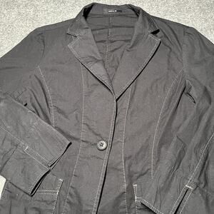 Comme Ca Ism Jacket Womens Medium Black Blazer Button Lightweight Japanese
